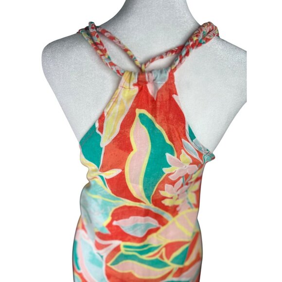Cynthia Rowley Sleeveless Tropical Floral Maxi Dress With Braided Straps Medium - Picture 6 of 15